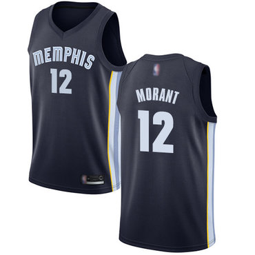 2020 Grizzlies #12 Ja Morant Navy Blue Basketball Swingman Icon Edition Jersey