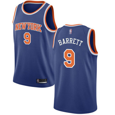 2020 Knicks #9 R.J. Barrett Blue Icon Edition Basketball Swingman Jersey