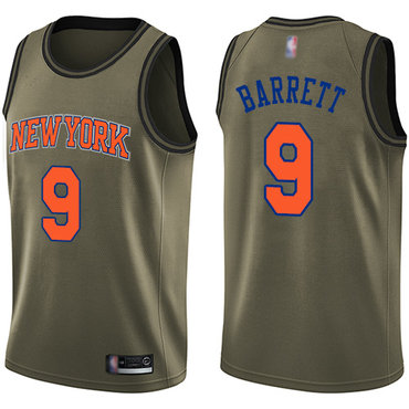 2020 Knicks #9 R.J. Barrett Green Salute to Service Basketball Swingman Jersey
