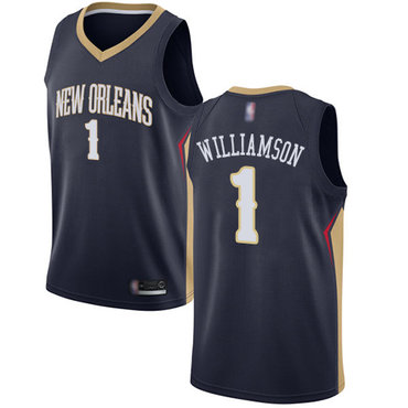 2020 Pelicans #1 Zion Williamson Navy Basketball Swingman Icon Edition Jersey