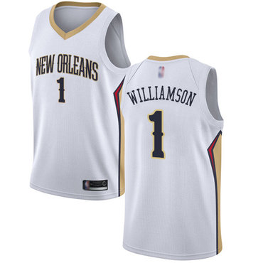 2020 Pelicans #1 Zion Williamson White Basketball Swingman Association Edition Jersey