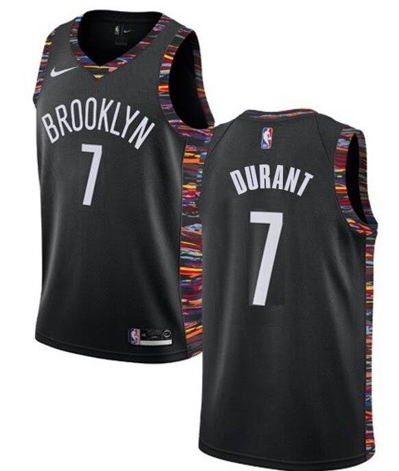 2020 Mens Brooklyn Nets #7 Kevin Durant Nike Black City Edition 2019-20 Jersey