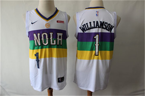 2020 Pelicans 1 Zion Williamson White City Edition Nike Swingman Jersey