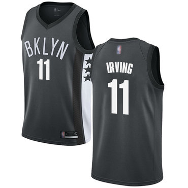 2020 Nets #11 Kyrie Irving Gray Basketball Swingman Statement Edition Jersey - Click Image to Close