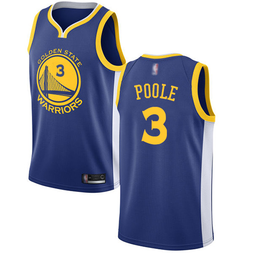 2020 Warriors #3 Jordan Poole Blue Basketball Swingman Icon Edition Jersey