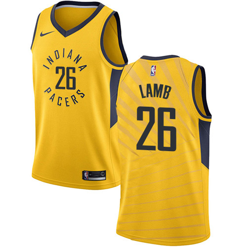 2020 Nike Pacers #26 Jeremy Lamb Gold NBA Swingman Statement Edition Jersey