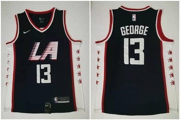 2020 Clippers 13 Paul George Navy City Edition Nike Swingman Jersey