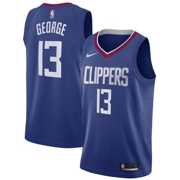 2020 Clippers 13 Paul George Blue Nike Swingman Jersey