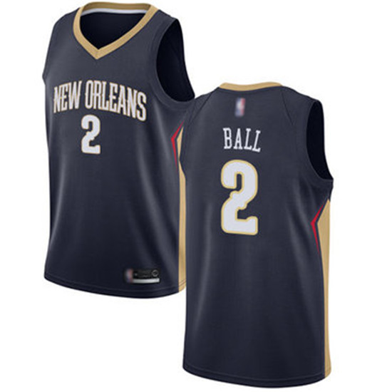 2020 Pelicans #2 Lonzo Ball Navy Basketball Swingman Icon Edition Jersey