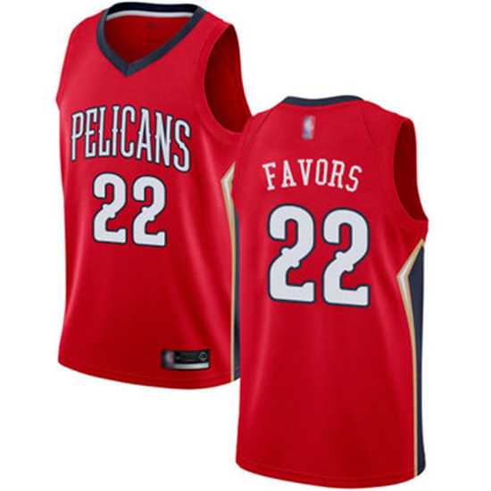 2020 Pelicans #22 Derrick Favors Red Basketball Swingman Statement Edition Jersey