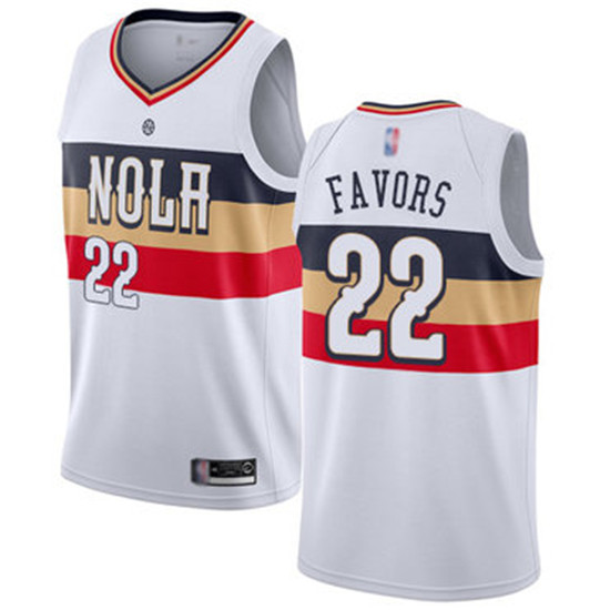 2020 Pelicans #22 Derrick Favors White Basketball Swingman Earned Edition Jersey - Click Image to Close