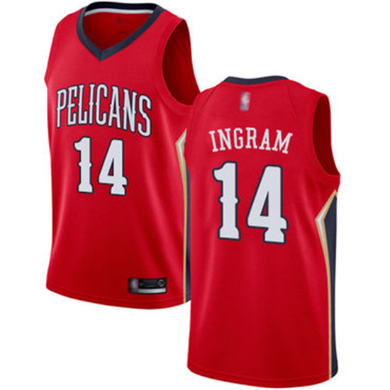 2020 Pelicans #14 Brandon Ingram Red Basketball Swingman Statement Edition Jersey