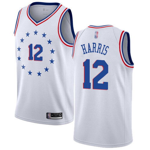 2020 76ers #12 Tobias Harris White Basketball Swingman Earned Edition Jersey - Click Image to Close
