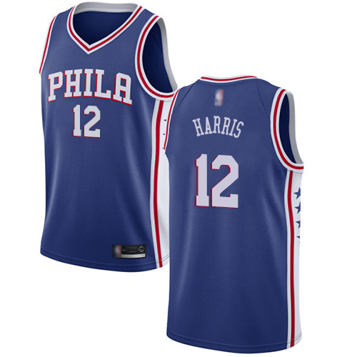2020 76ers #12 Tobias Harris Blue Basketball Swingman Icon Edition Jersey - Click Image to Close