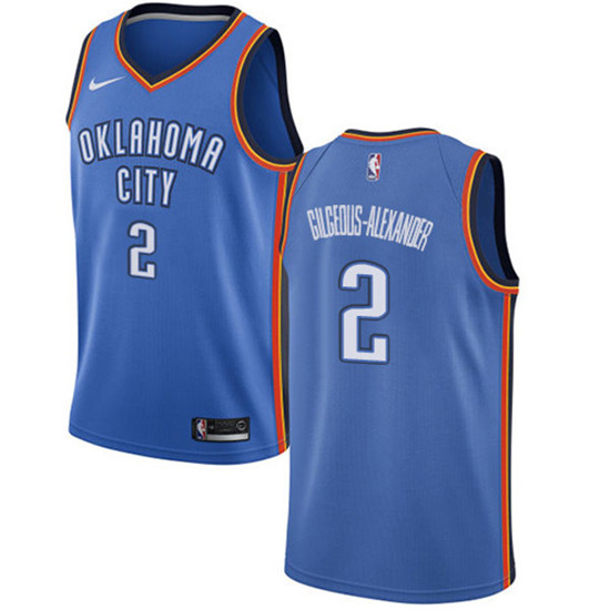 2020 Nike Thunder #2 Shai Gilgeous-Alexander Blue NBA Swingman Icon Edition Jersey