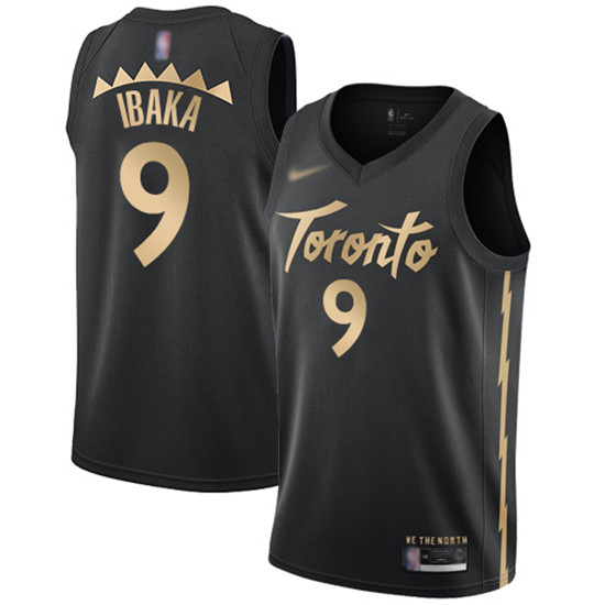 2020 Men's Toronto Raptors #9 Serge Ibaka Black Basketball Swingman City Edition 2019-20 Jersey