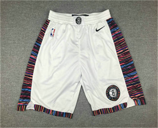 2020 Men's Brooklyn Nets NEW White City Edition NBA Swingman Shorts