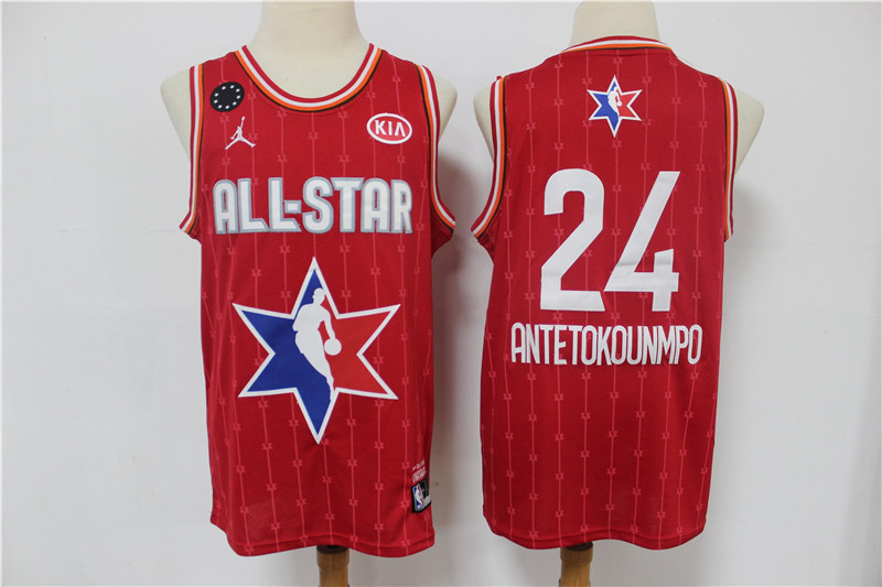 2020 Men's Atlanta Hawks #24 Trae Young Red Jordan Brand All-Star Game Swingman Stitched NBA Jersey