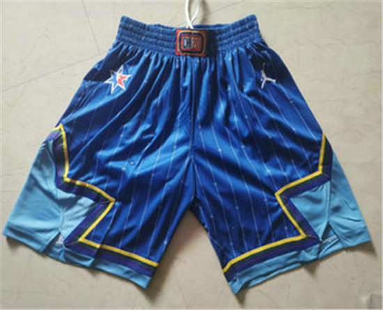 2020 Men's Blue Jordan Brand All-Star Game Swingman Stitched NBA Shorts - Click Image to Close
