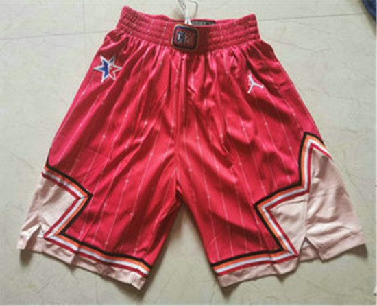 2020 Men's Red Jordan Brand All-Star Game Swingman Stitched NBA Shorts - Click Image to Close