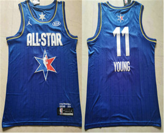 2020 Men's Atlanta Hawks #11 Trae Young Blue Jordan Brand All-Star Game Swingman Stitched NBA Jersey