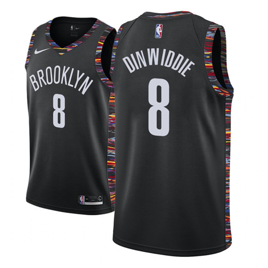 2020 Men's Brooklyn Nets #8 Spencer Dinwiddie Black City Edition Nike Swingman Jersey