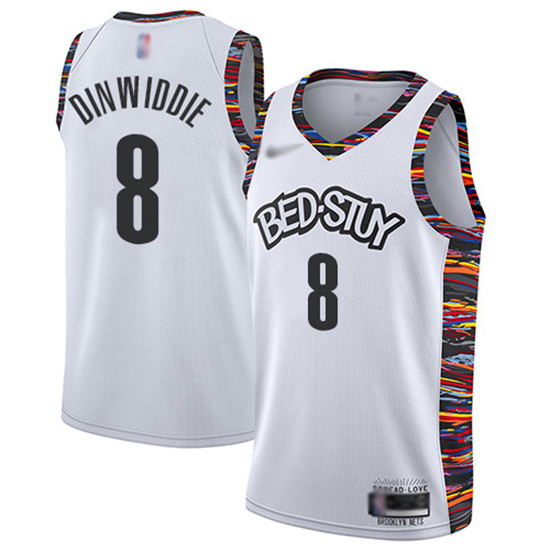 2020 Men's Brooklyn Nets #8 Spencer Dinwiddie White Basketball 2019-20 City Edition Jersey