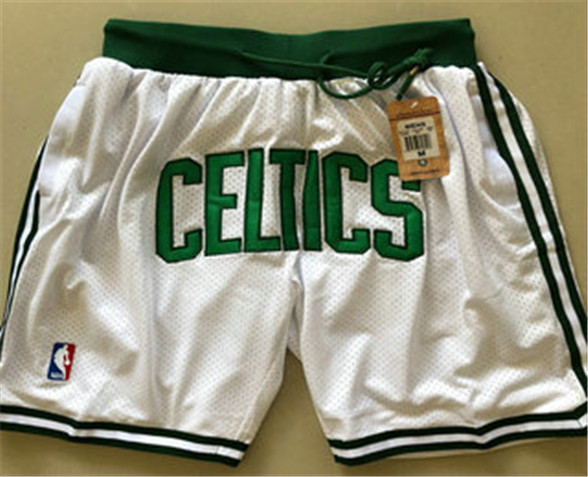 2020 Boston Celtics White Just Don Shorts Swingman Shorts