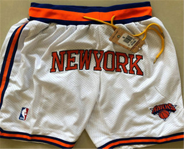 2020 New York Knicks White Just Don Shorts Swingman Shorts