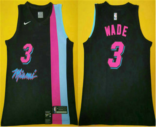 2020 Men's Miami Heat #3 Dwyane Wade NEW Black Nike Swingman Stitched NBA Jersey
