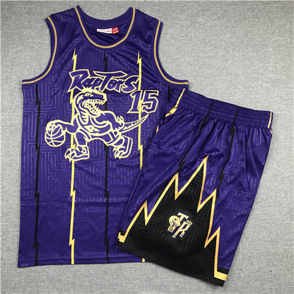2020 Raptors 15 Vince Carter Purple 1998-99 Hardwood Classics Jersey(With Shorts)