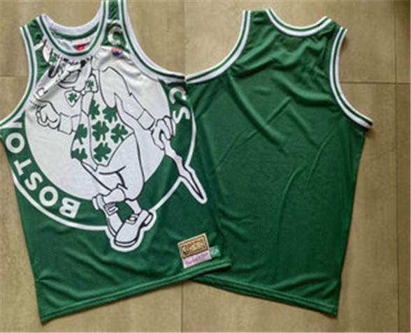 2020 Boston Celtics Green Big Face Mitchell Ness Hardwood Classics Soul Swingman Throwback Jersey - Click Image to Close