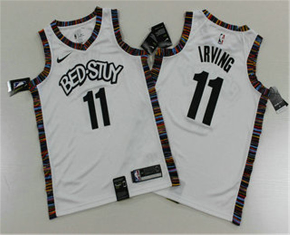 2020 Brooklyn Nets #11 Kyrie Irving NEW White City Edition Swingman Printed NBA Jersey - Click Image to Close