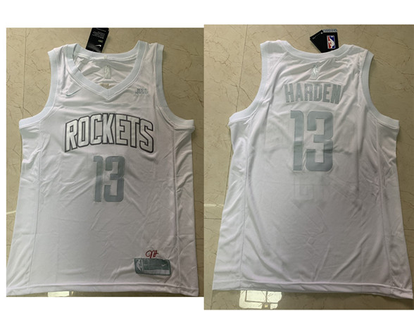 2020 Houston Rockets #13 James Harden White MVP Nike Swingman Stitched NBA Jersey