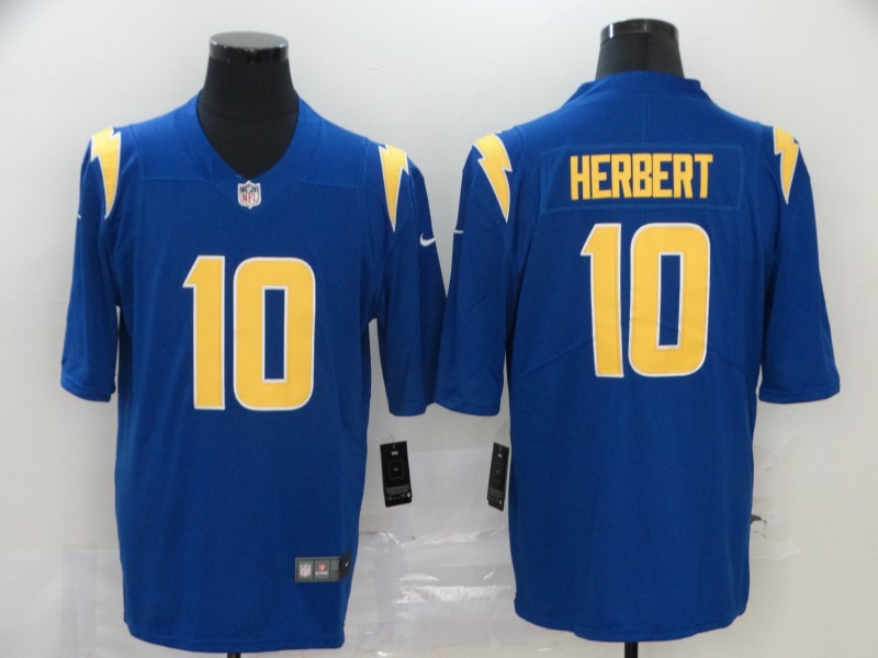 2020 Los Angeles Chargers #10 Justin Herbert Royal Blue Color Rush Stitched NFL Limited Jersey