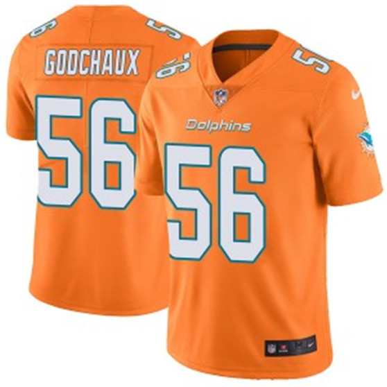 2020 Miami Dolphins #56 Davon Godchaux Limited Orange Color Rush Jersey