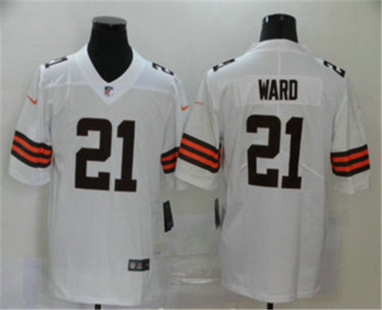 2020 Cleveland Browns #21 T.J. Ward White Vapor Untouchable Stitched NFL Limited Jersey