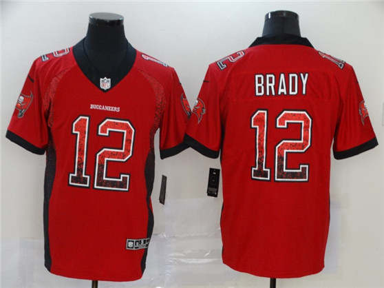 2020 Tampa Bay Buccaneers #12 Tom Brady Red Fashion Drift Color Rush Stitched NFL Limited Jersey