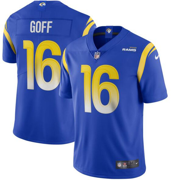 2020 Los Angeles Rams #16 Jared Goff Royal Vapor Untouchable Limited Jersey - Click Image to Close