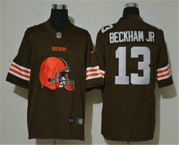 2020 Cleveland Browns #13 Odell Beckham Jr Brown 2020 Big Logo Vapor Untouchable Stitched NFL Fashio