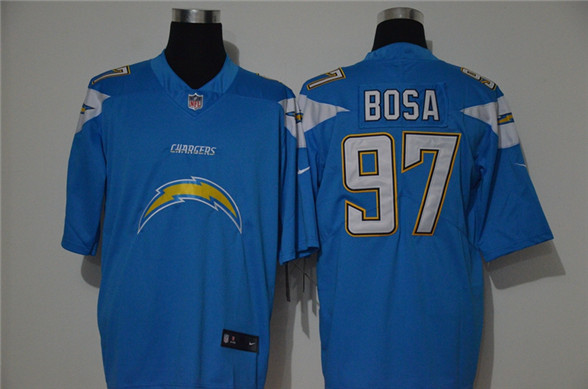 2020 Los Angeles Chargers #97 Joey Bosa Light Blue Big Logo Vapor Untouchable Stitched NFL Nike Fash
