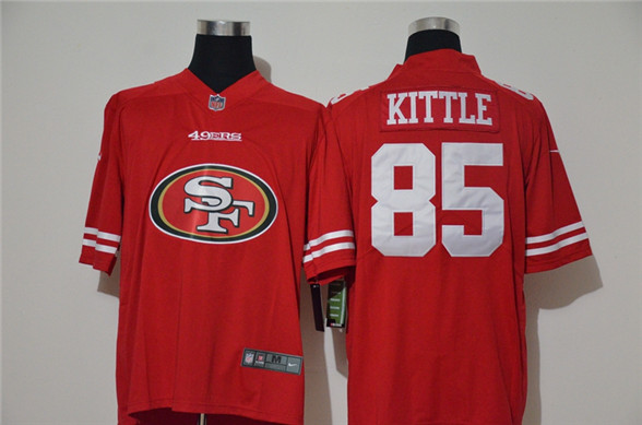 2020 San Francisco 49ers #85 George Kittle Red Big Logo Vapor Untouchable Stitched NFL Nike Fashion