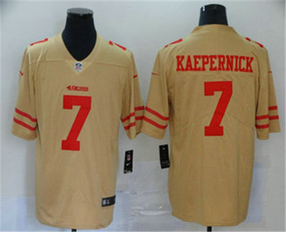 2020 San Francisco 49ers #7 Colin Kaepernick Gold 2019 Inverted Legend Stitched NFL Limited Jersey - Click Image to Close