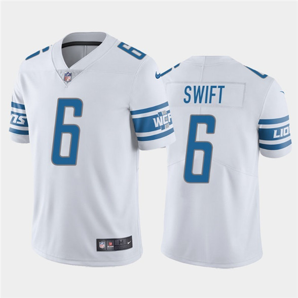 2020 Lions #6 D'Andre Swift White 2020 NFL Draft Vapor Untouchable Limited Jersey