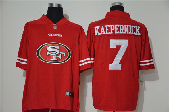 2020 San Francisco 49ers #7 Colin Kaepernick Red 2020 Big Logo Vapor Untouchable Stitched NFL Fashio