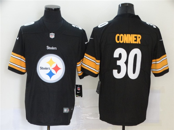 2020 Pittsburgh Steelers #30 James Conner Black Big Logo Vapor Untouchable Stitched NFL Nike Fashion