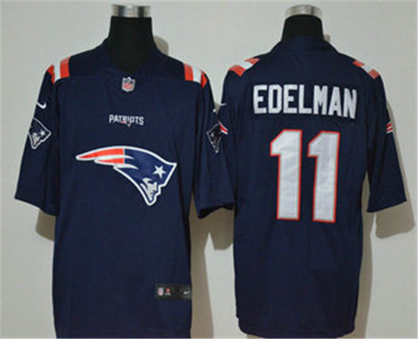 2020 New England Patriots #11 Julian Edelman Navy Blue Team Logo Vapor Untouchable Stitched NFL Nike