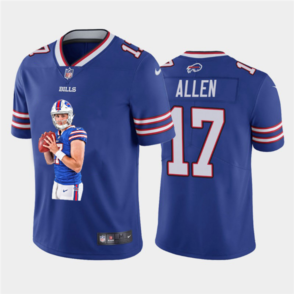 2020 Buffalo Bills #17 Josh Allen Royal Blue Player Portrait Edition Vapor Untouchable Stitched NFL