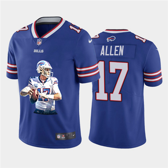 2020 Buffalo Bills #17 Josh Allen Royal Blue Player Portrait Edition Vapor Untouchable Stitched NFL - Click Image to Close