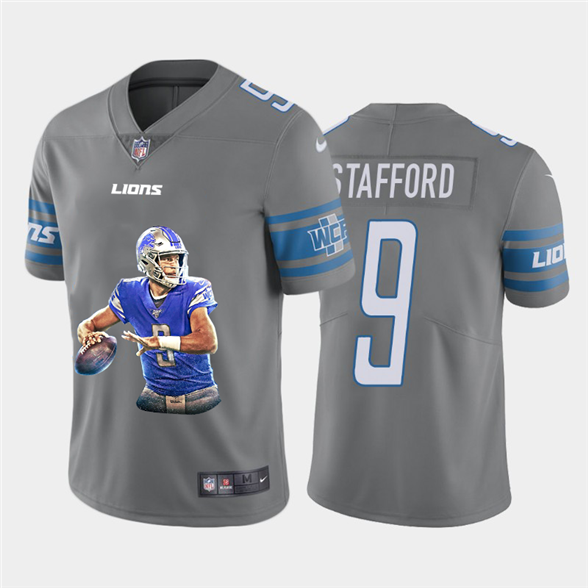 2020 Detroit Lions #9 Matthew Stafford Grey Player Portrait Edition Vapor Untouchable Stitched NFL N